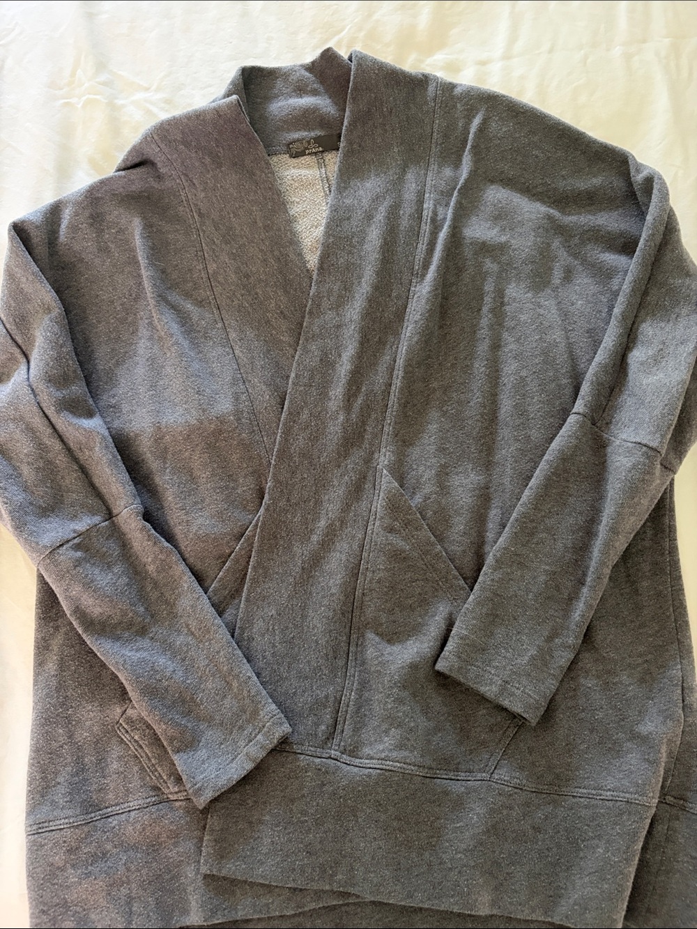 prAna open front wrap, size S, heathered gray - Picture 1 of 8